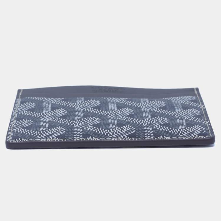 Pre Owned Goyard Grey Goyardine Coated Canvas and Leather Saint Sulpice Card Holder