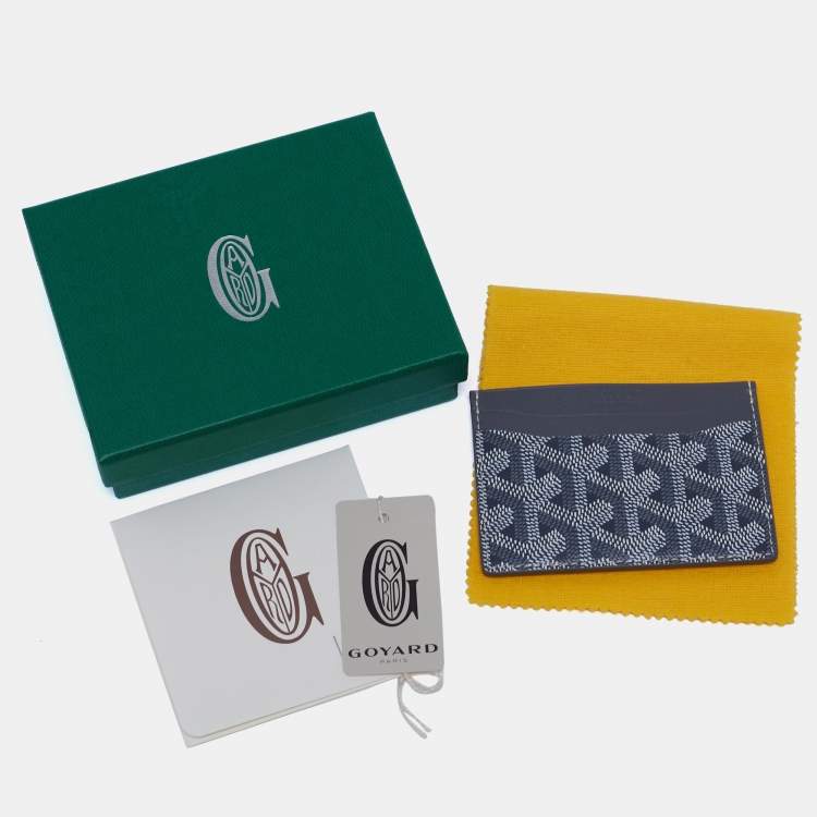 Pre Owned Goyard Grey Goyardine Coated Canvas and Leather Saint Sulpice Card Holder