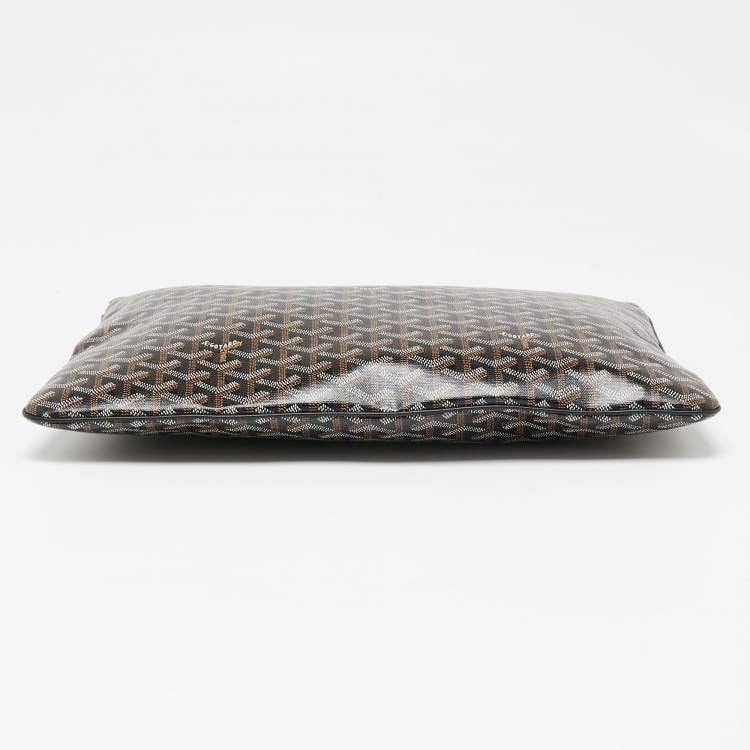 Pre Owned Goyard Black Goyardine Coated Canvas Senat GM Clutch