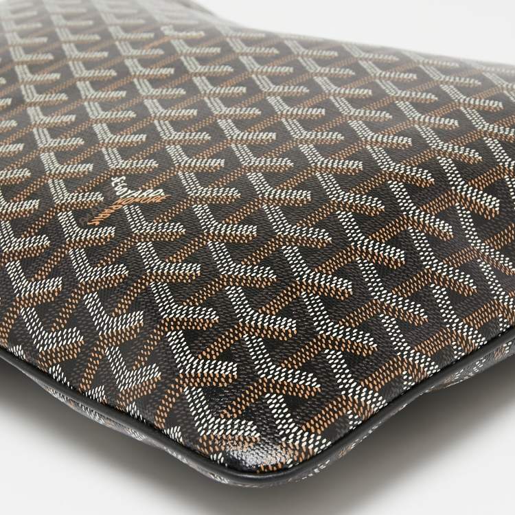 Pre Owned Goyard Black Goyardine Coated Canvas Senat GM Clutch