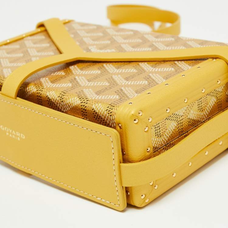 Pre Owned Goyard Yellow/Gold Coated Canvas and Leather Minaudiere Trunk Bag