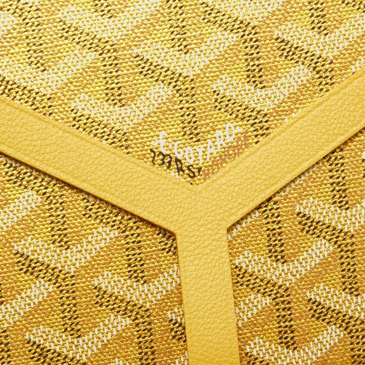 Pre Owned Goyard Yellow/Gold Coated Canvas and Leather Minaudiere Trunk Bag
