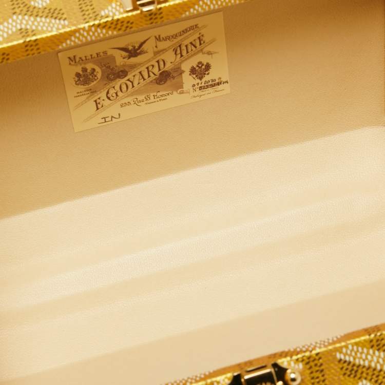 Pre Owned Goyard Yellow/Gold Coated Canvas and Leather Minaudiere Trunk Bag