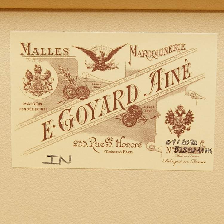 Pre Owned Goyard Yellow/Gold Coated Canvas and Leather Minaudiere Trunk Bag