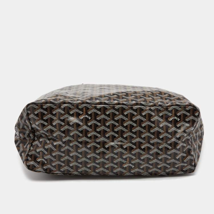 Pre Owned Goyard Black Goyardine Coated Canvas and Leather Saint Louis PM Tote