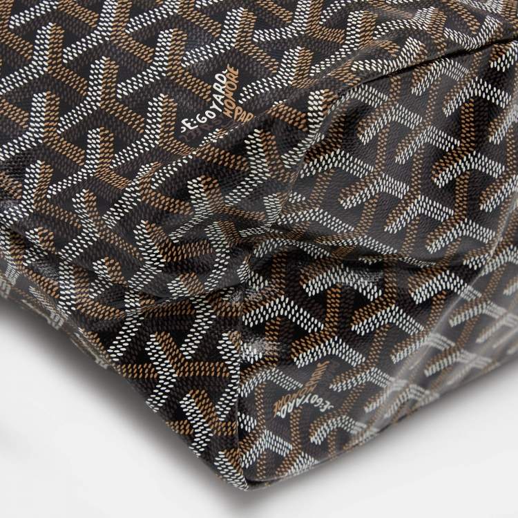 Pre Owned Goyard Black Goyardine Coated Canvas and Leather Saint Louis PM Tote