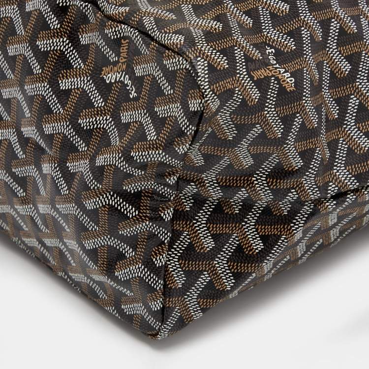 Pre Owned Goyard Black Goyardine Coated Canvas and Leather Saint Louis PM Tote