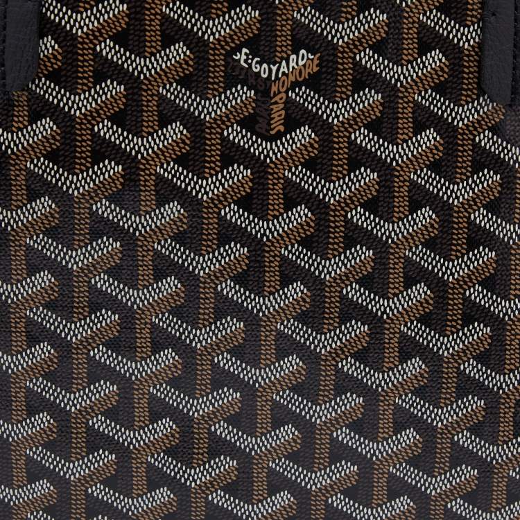 Pre Owned Goyard Black Goyardine Coated Canvas and Leather Saint Louis PM Tote