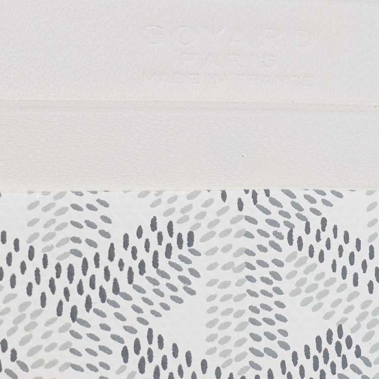 Pre Owned Goyard White Goyardine Coated Canvas and Leather Saint Sulpice Card Holder
