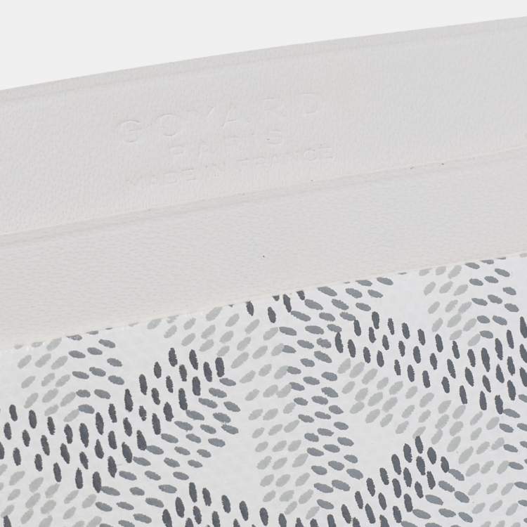 Pre Owned Goyard White Goyardine Coated Canvas and Leather Saint Sulpice Card Holder