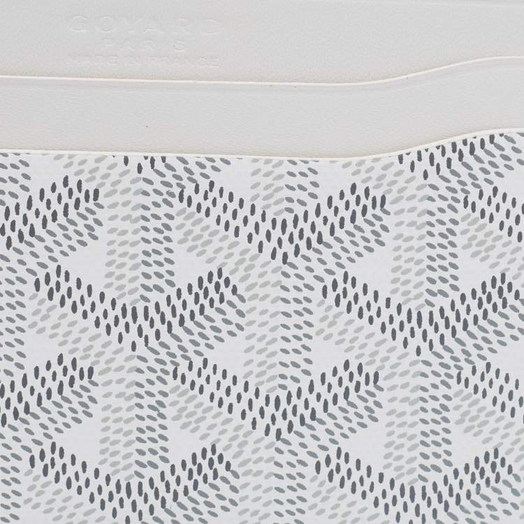 Pre Owned Goyard White Goyardine Coated Canvas and Leather Saint Sulpice Card Holder