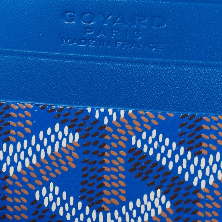 Pre Owned Goyard Blue Goyardine Coated Canvas and Leather Saint Sulpice Card Holder