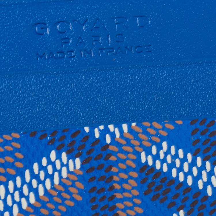 Pre Owned Goyard Blue Goyardine Coated Canvas and Leather Saint Sulpice Card Holder