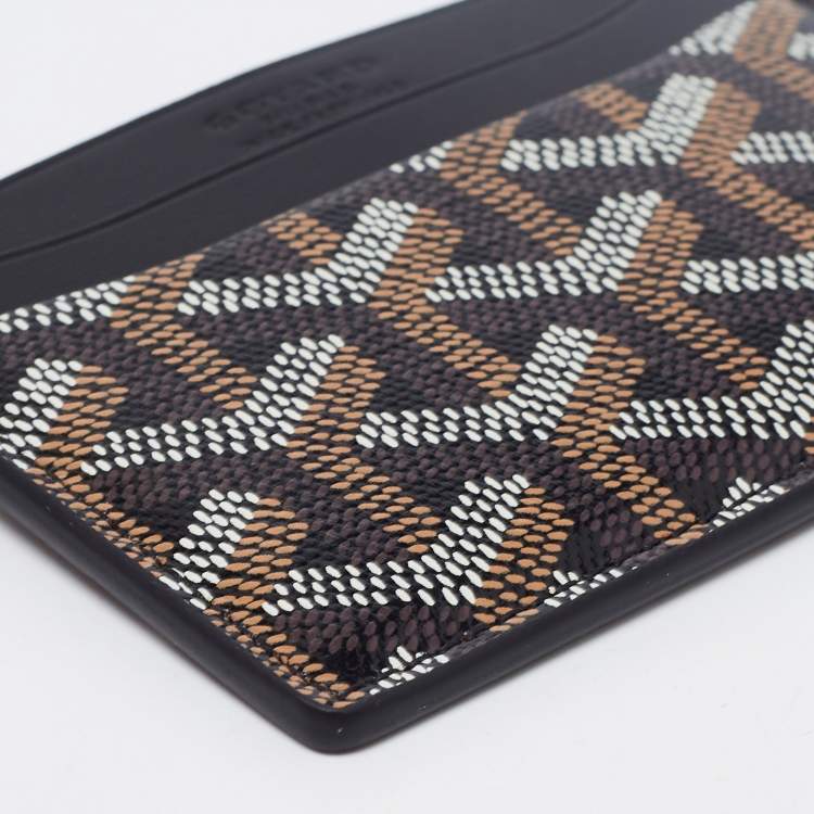 Pre Owned Goyard Black Goyardine Coated Canvas and Leather Saint Sulpice Card Holder