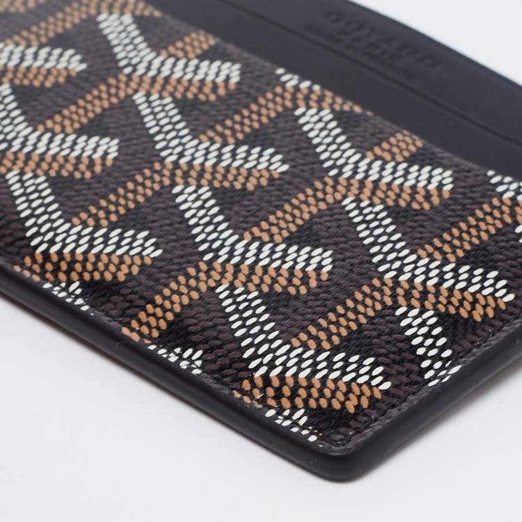 Pre Owned Goyard Black Goyardine Coated Canvas and Leather Saint Sulpice Card Holder