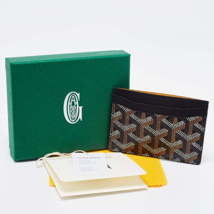 Pre Owned Goyard Black Goyardine Coated Canvas and Leather Saint Sulpice Card Holder