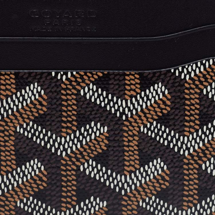 Pre Owned Goyard Black Goyardine Coated Canvas and Leather Saint Sulpice Card Holder