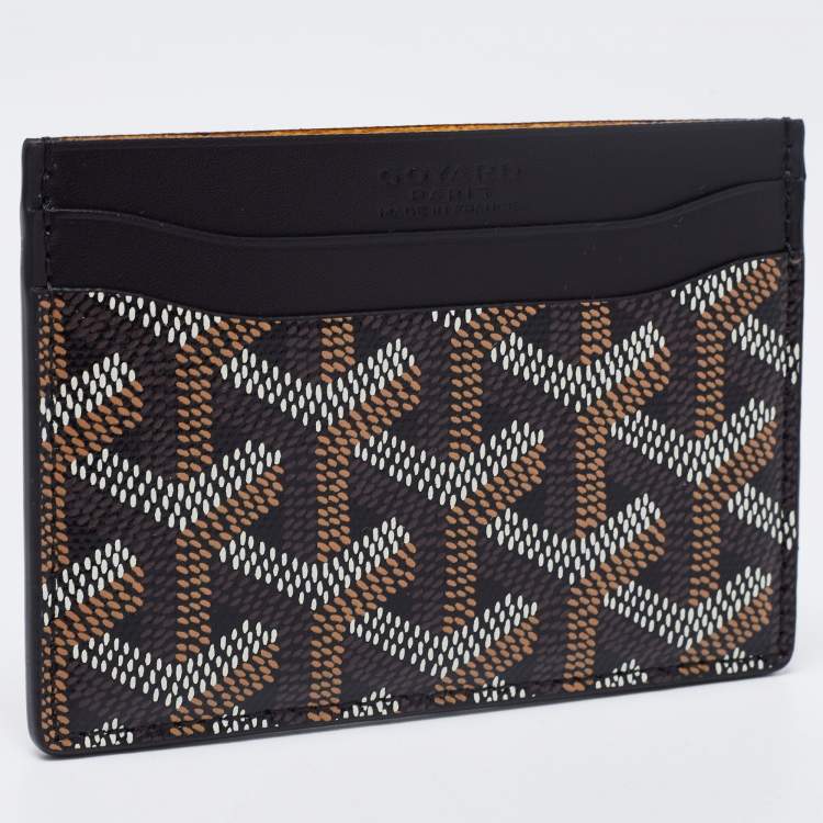 Pre Owned Goyard Black Goyardine Coated Canvas and Leather Saint Sulpice Card Holder