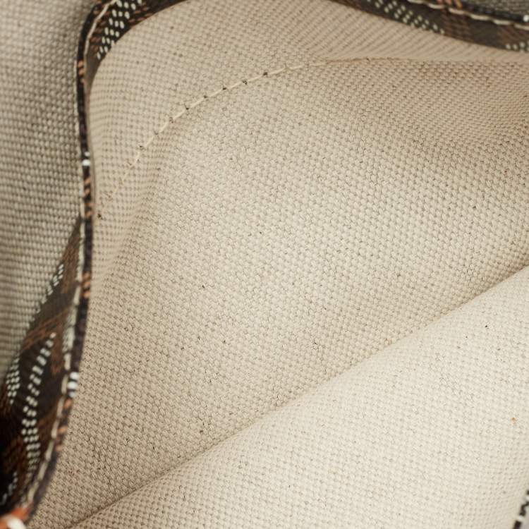 Pre Owned Goyard Brown Goyardine Coated Canvas and Leather Printed Saint Louis PM Tote