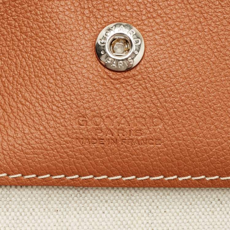 Pre Owned Goyard Brown Goyardine Coated Canvas and Leather Printed Saint Louis PM Tote
