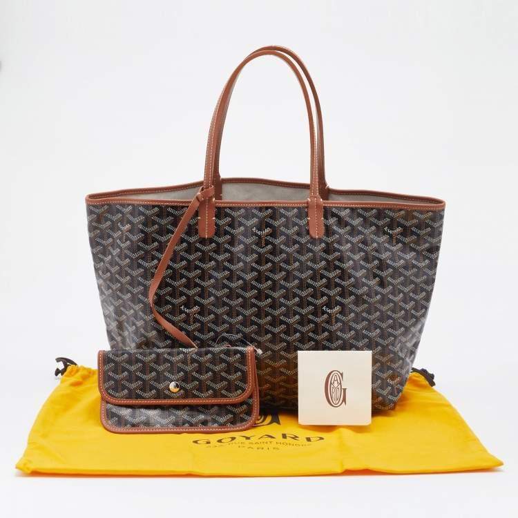 Pre Owned Goyard Brown/Tan Goyardine Coated Canvas and Leather Saint Louis PM Tote