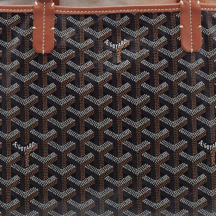 Pre Owned Goyard Brown/Tan Goyardine Coated Canvas and Leather Saint Louis PM Tote