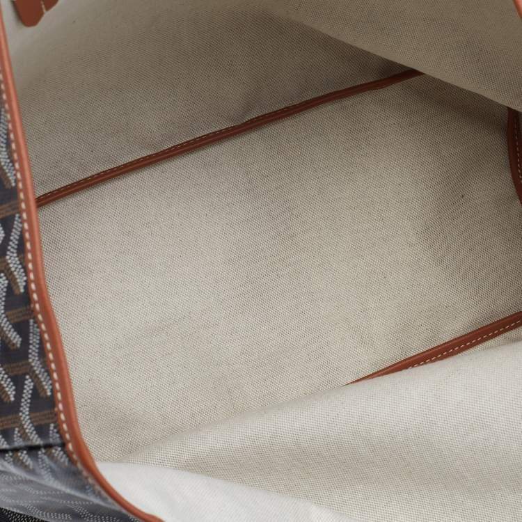 Pre Owned Goyard Brown/Tan Goyardine Coated Canvas and Leather Saint Louis PM Tote