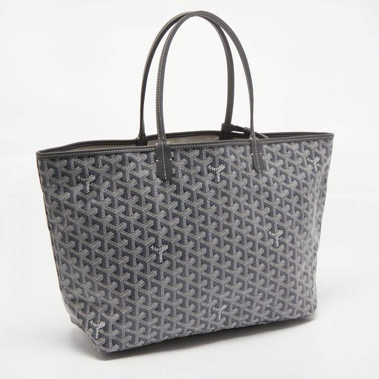 Pre Owned Goyard Grey Goyardine Coated Canvas and Leather Saint Louis PM Tote