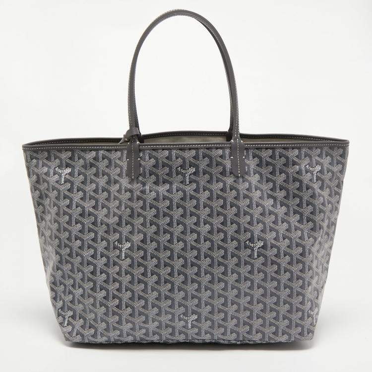 Pre Owned Goyard Grey Goyardine Coated Canvas and Leather Saint Louis PM Tote