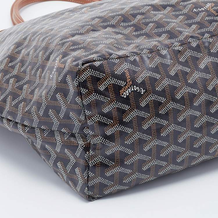 Pre Owned Goyard Brown/Tan Goyardine Coated Canvas and Leather Saint Louis GM Tote