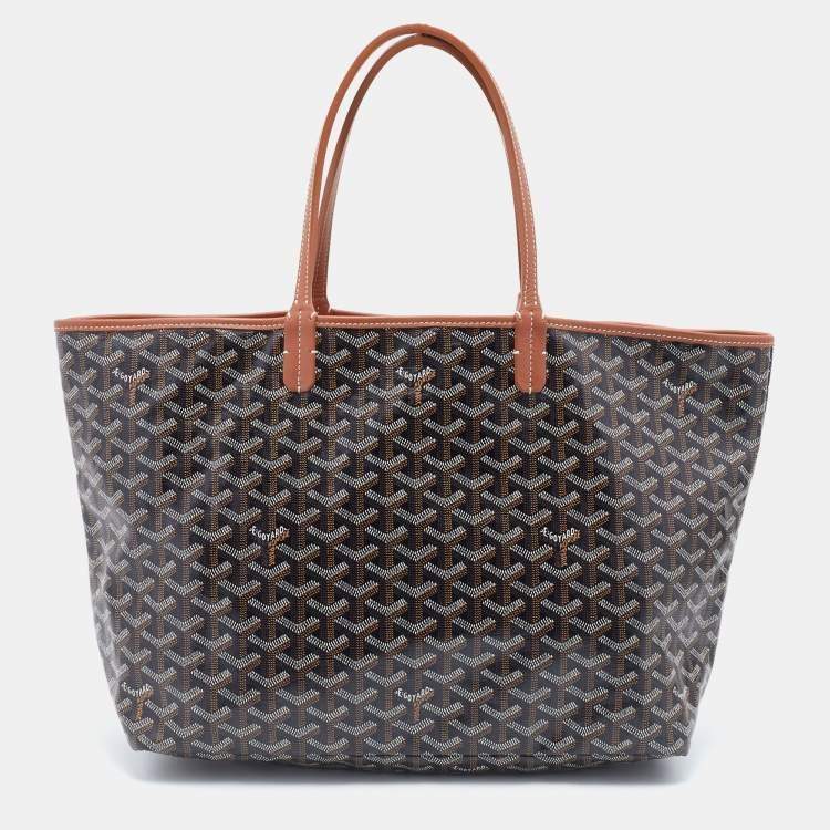 Pre Owned Goyard Brown/Tan Goyardine Coated Canvas and Leather Saint Louis GM Tote