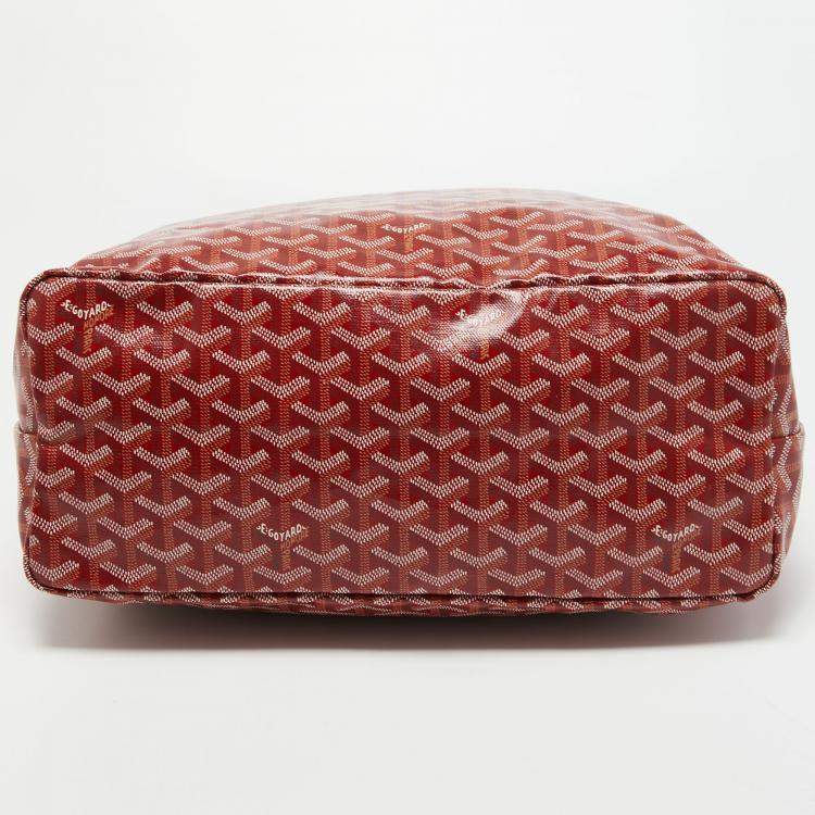 Pre Owned Goyard Red Goyardine Coated Canvas and Leather Saint Louis PM Tote