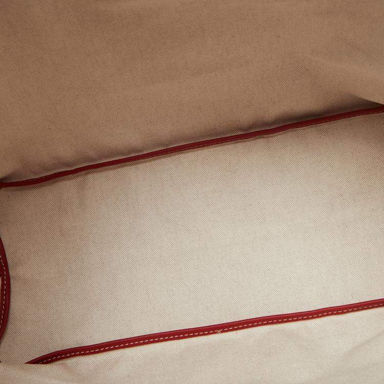 Pre Owned Goyard Red Goyardine Coated Canvas and Leather Saint Louis PM Tote