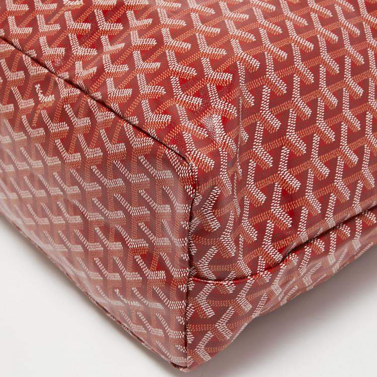 Pre Owned Goyard Red Goyardine Coated Canvas and Leather Saint Louis PM Tote