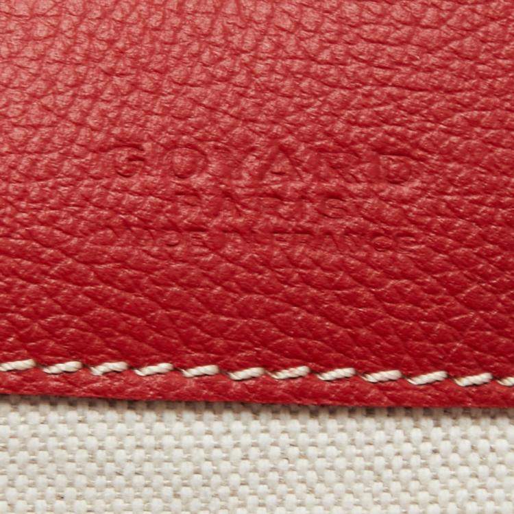 Pre Owned Goyard Red Goyardine Coated Canvas and Leather Saint Louis PM Tote