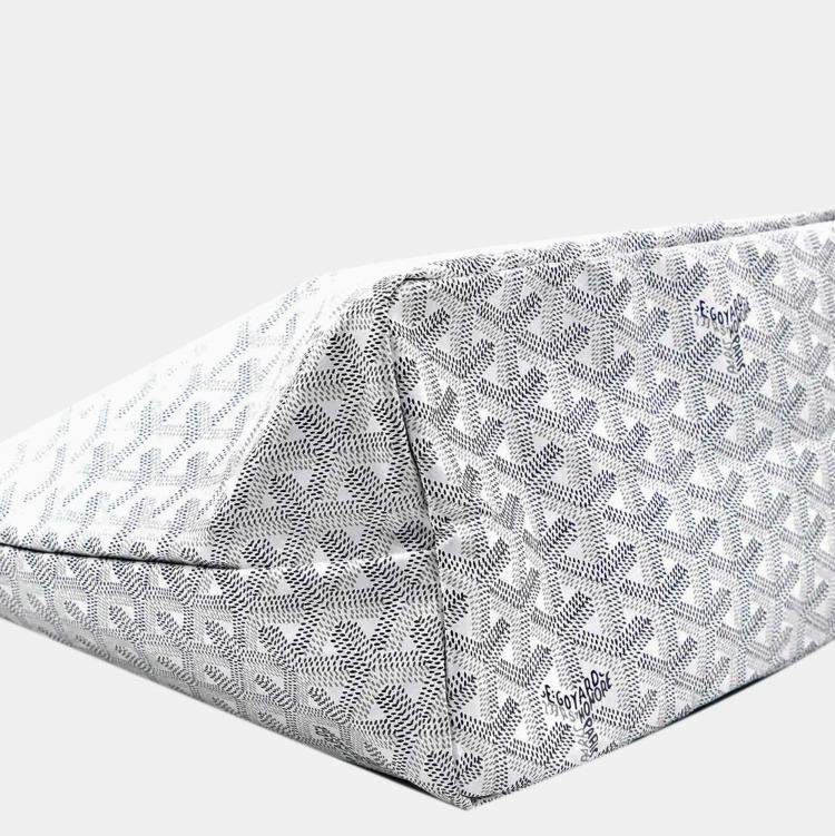 Pre Owned Goyard White Goyardine Coated Canvas and Leather Saint Louis PM Tote