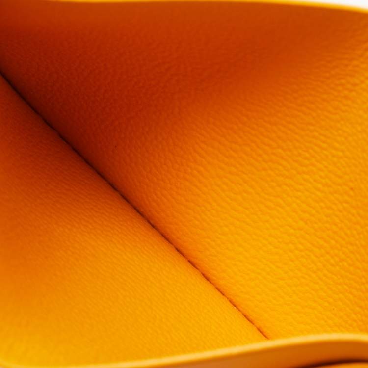 Pre Owned Goyard Yellow Goyardine Coated Canvas and Leather Saint Sulpice Card Holder