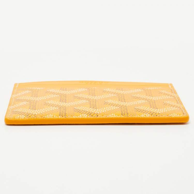 Pre Owned Goyard Yellow Goyardine Coated Canvas and Leather Saint Sulpice Card Holder