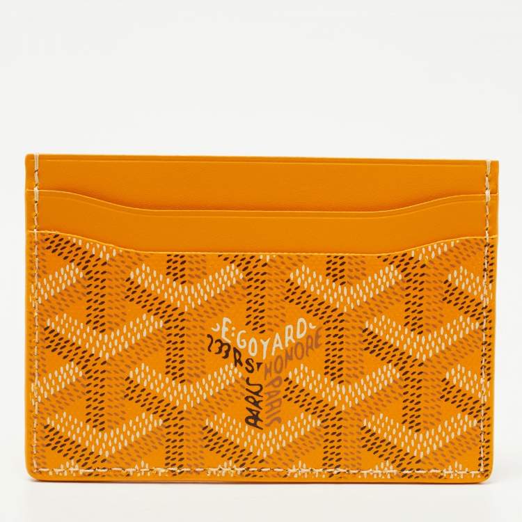 Pre Owned Goyard Yellow Goyardine Coated Canvas and Leather Saint Sulpice Card Holder
