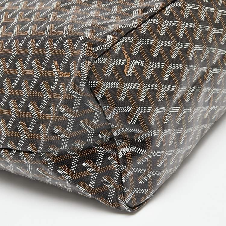 Pre Owned Goyard Black Goyardine Coated Canvas and Leather Saint Louis PM Tote