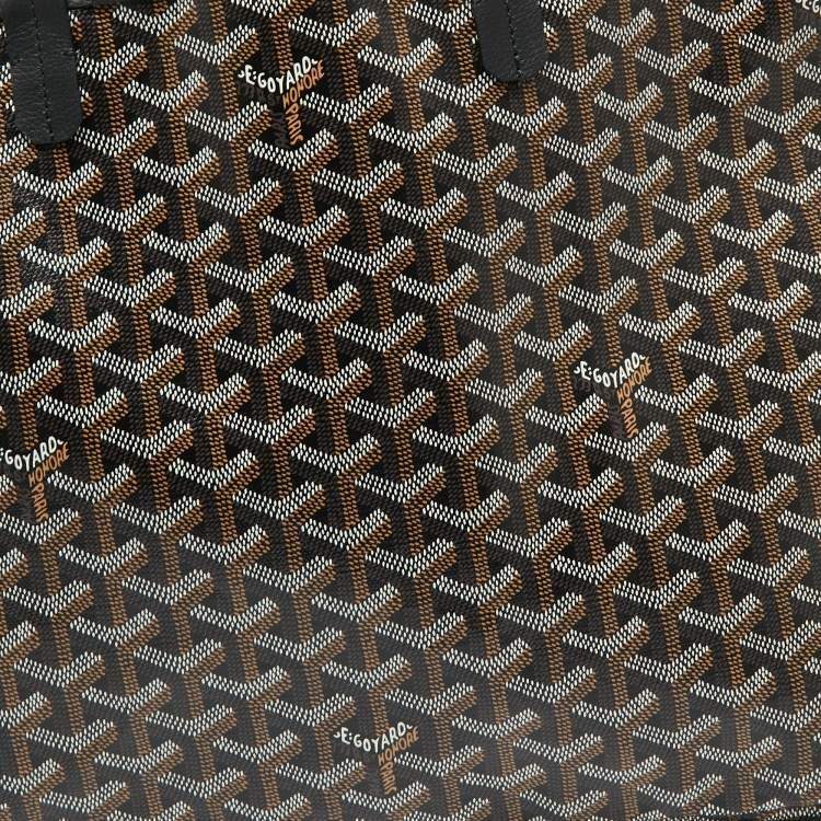 Pre Owned Goyard Black Goyardine Coated Canvas and Leather Saint Louis PM Tote