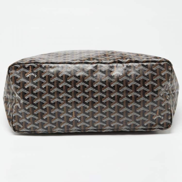 Pre Owned Goyard Black Goyardine Coated Canvas and Leather Saint Louis PM Tote