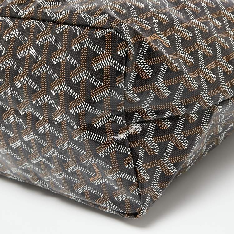 Pre Owned Goyard Black Goyardine Coated Canvas and Leather Saint Louis PM Tote