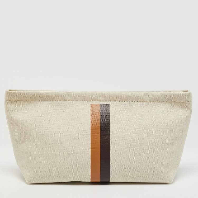 Pre Owned Goyard Cream Canvas Necessaire Organizer Pouch 
