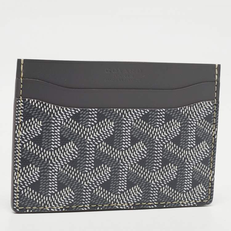 Pre Owned Goyard Grey Goyardine Coated Canvas and Leather Saint Sulpice Card Holder