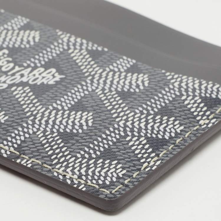 Pre Owned Goyard Grey Goyardine Coated Canvas and Leather Saint Sulpice Card Holder
