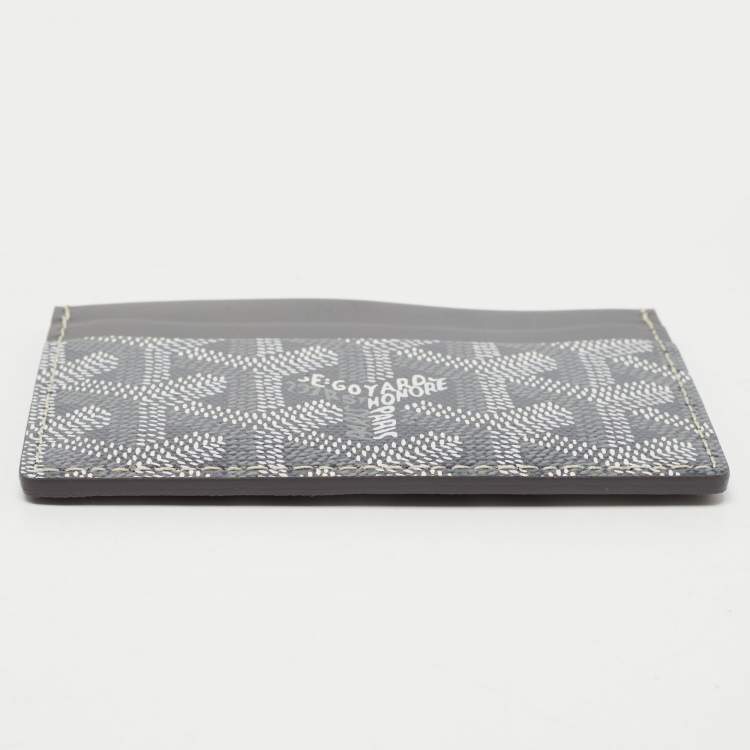 Pre Owned Goyard Grey Goyardine Coated Canvas and Leather Saint Sulpice Card Holder