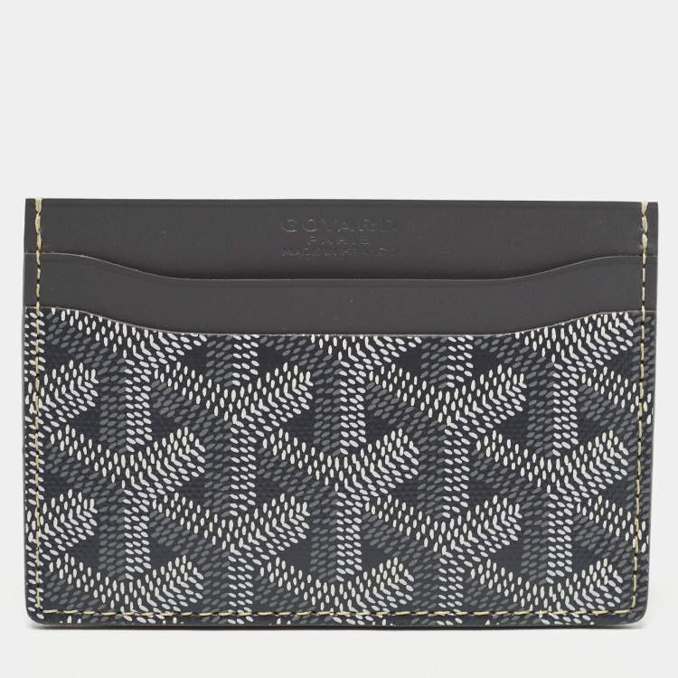 Pre Owned Goyard Grey Goyardine Coated Canvas and Leather Saint Sulpice Card Holder