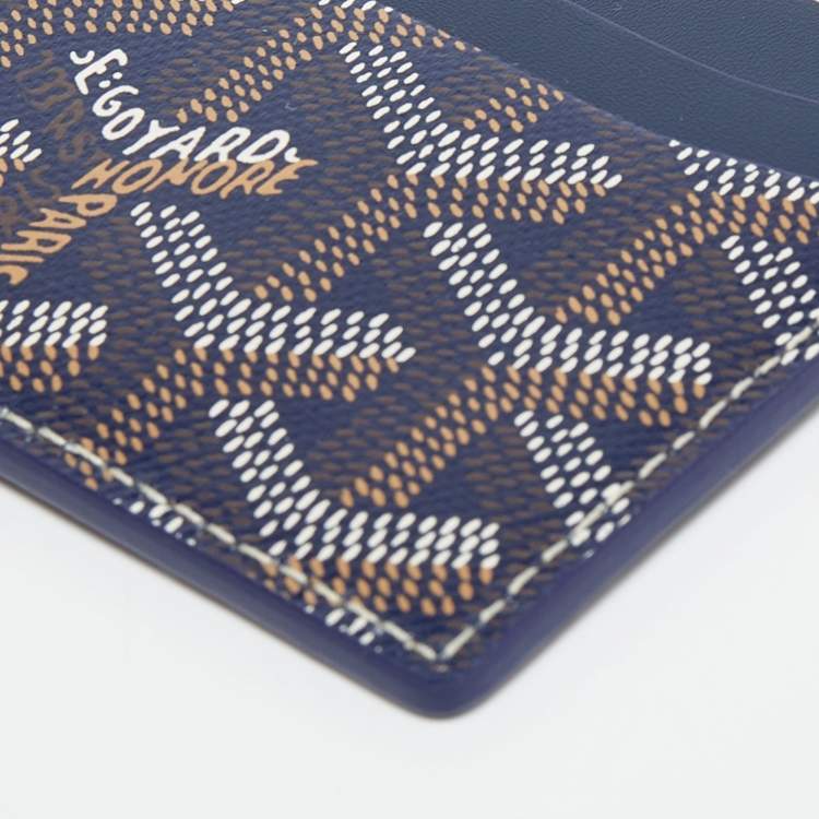 Pre Owned Goyard Blue Coated Canvas Saint Sulpice Card Holder 