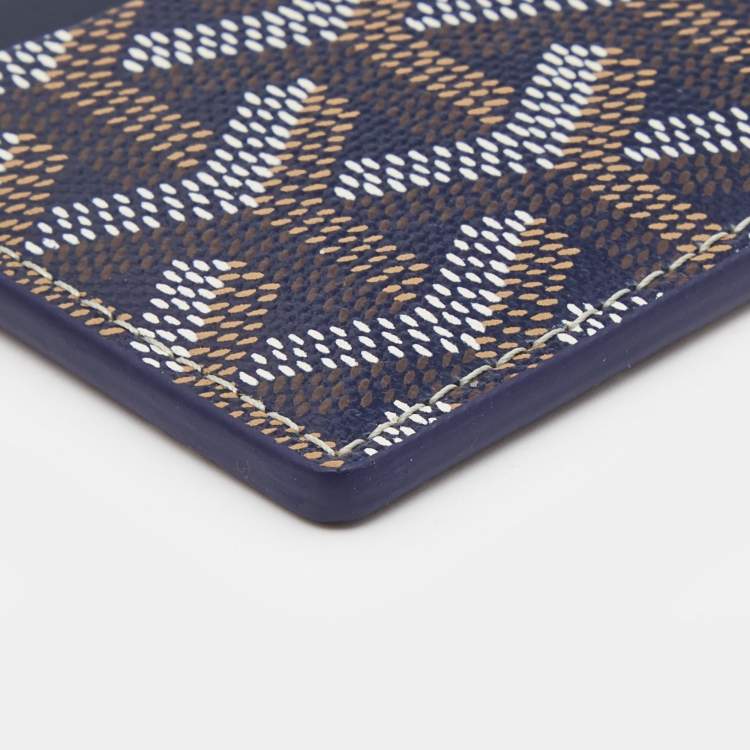 Pre Owned Goyard Blue Coated Canvas Saint Sulpice Card Holder